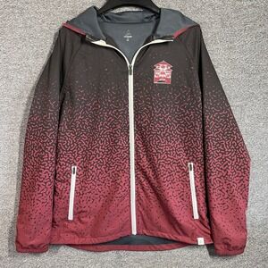 BSN Sports Northwest Track & Field Windbreaker Jacket Red Black Ombre Mens S